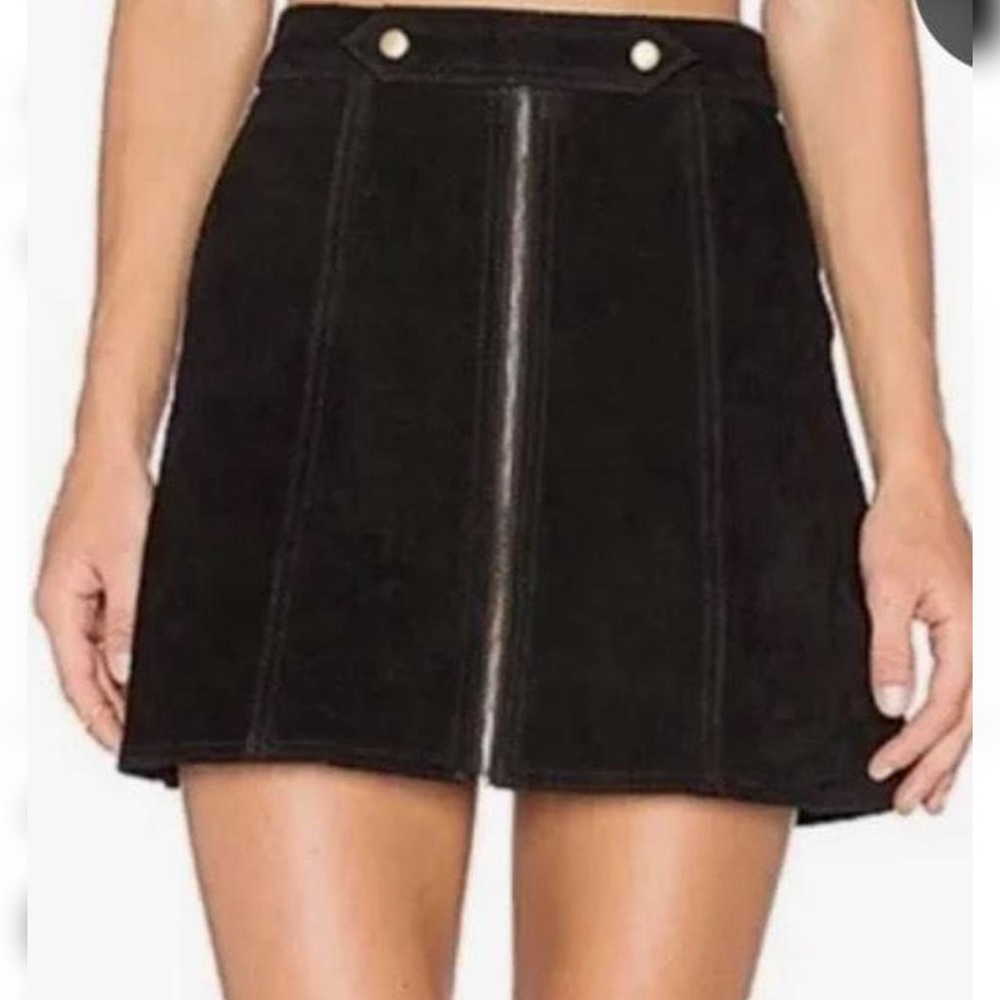 Black Mini Skirt with Panel Stitching